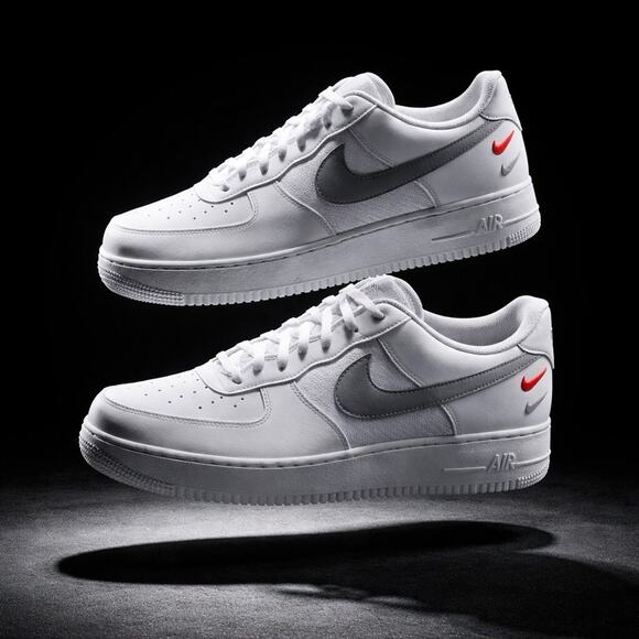 Nike Air Force 1 \'07 White Wolf Grey Picante Red Shoe FD0666-100 Men\'s Size 14 main image 5